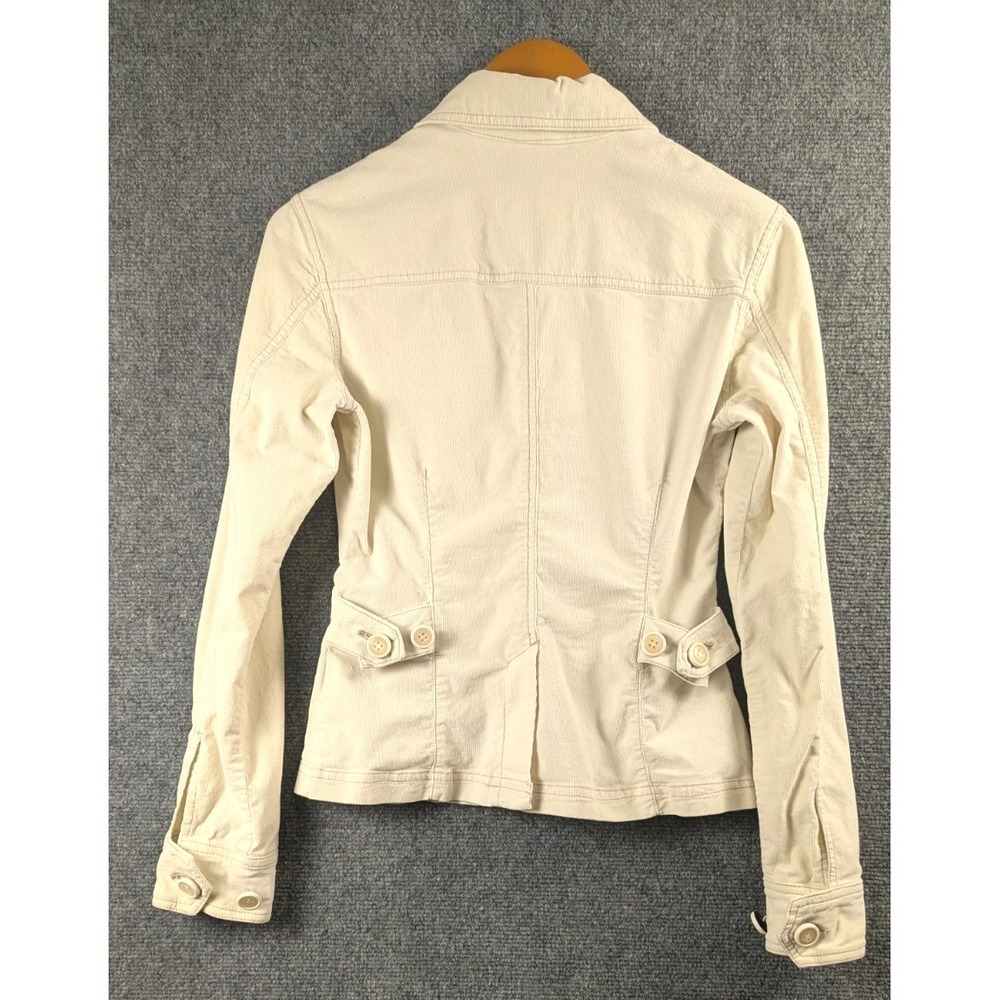 Nori Women's Corduroy Jacket Size S Ivory Cream Button Front Utility Jacket - Picture 2 of 11